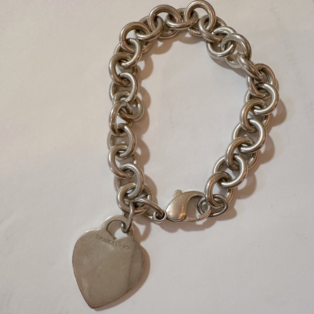 Tiffany & Co. Sterling Silver Heart Tag Charm Bracelet